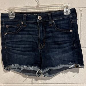 American Eagle high rise shortie jean shorts size 4